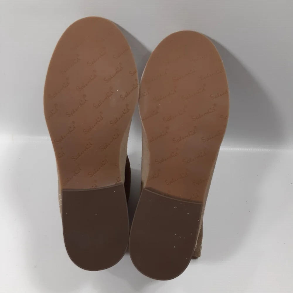 Splendid Size 7.5M Tan Leather Upper Low Heeled Slip On Ankle Boots
